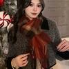 New American Style Plaid Warm Scarf for Women In Autumn and Winter Splicing Casual Scarf for Men Imitation Cashmere Versatile Shawl