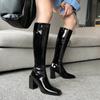 2022 Осень Сапоги До Колена Женские Дизайнерские Женские Сапоги На Массивном Каблуке С Квадратным Носком Длинные Сапоги Женские Туфли Элегантные Вечерние Сапоги До Ботфорта