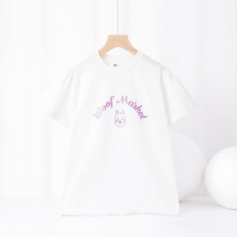 Летняя детская футболка корейская версия новой футболки с коротким рукавом для девочек CuHK детская дышащая модная футболка с принтом для девочек с коротким рукавом