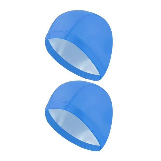 2Pcs Adults Swim Cap Water Resistant Elastic Breathable Long Short Hair Swimming Hat Solid Color Men Women Swimming Pool Cap