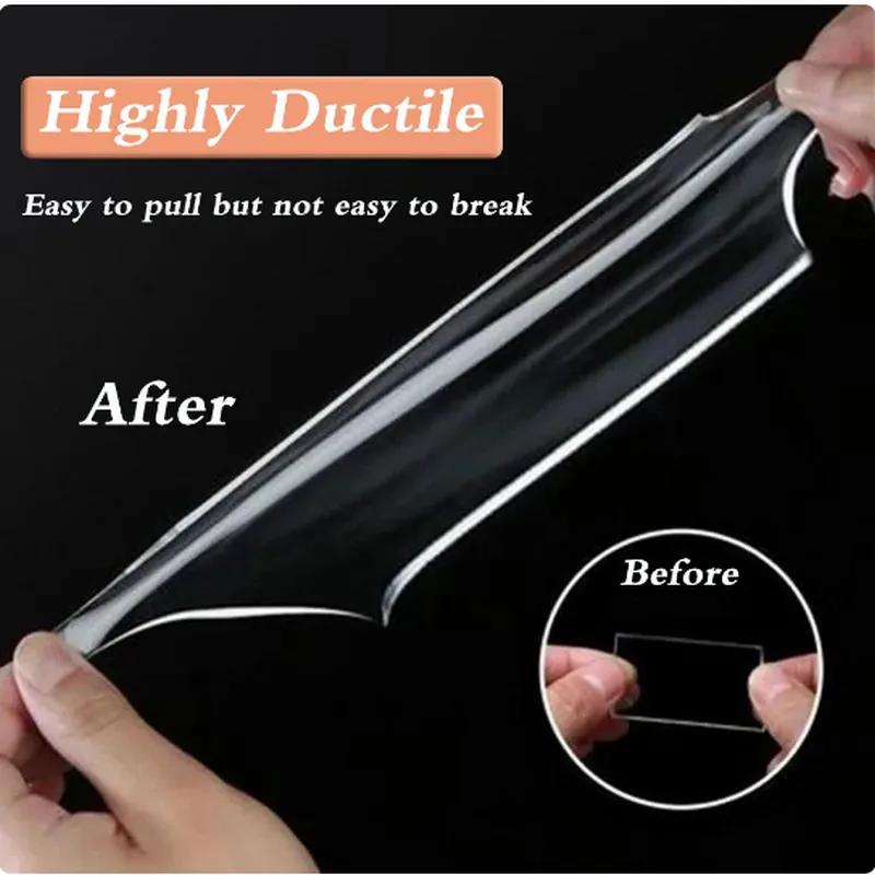 Суперпрочная нано-двусторонняя лента, прозрачная многоразовая водостойкая клейкая лента, очищаемая, дома, кухни, ванной, липкая, 50 мм