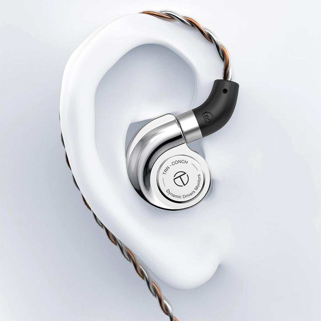 LINSOUL TRN Conch 1DD Earphones Equipped with 10mm Upgraded Dynamic Driver Equipped with Connector Deep Bass Ergonomically Designed Adopts Exclusive