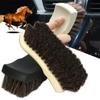 Car Leather Cleaning Brush Natural Horsehair Brush Automotive Interior Decoration Seat Gap Brushes Wheel Tire Cleaning Tools