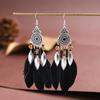 Bohemian Ethnic Feather Drop Earrings For Women Elegant Wood Beads Leaf Long Tassels Dangle Earring Girls Fashion Party Jewelry