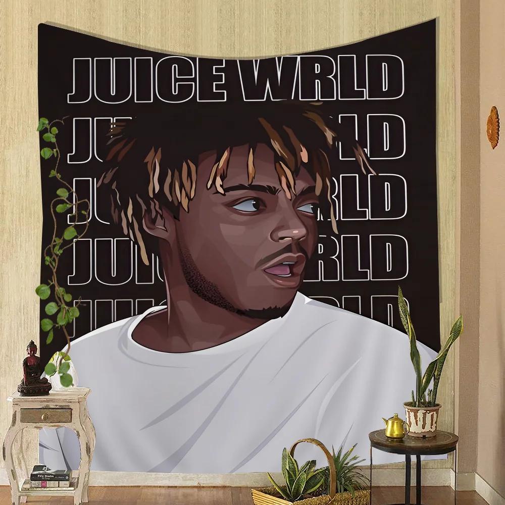 1 шт. Гобелен Juice Wrld с принтом, большой настенный гобелен, искусство, научно-фантастическая комната, домашний декор, декоративное одеяло