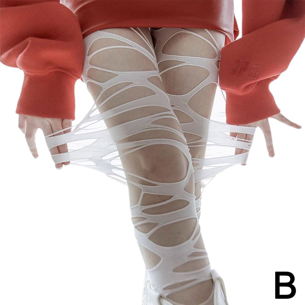 Панк Y2k Женские рваные чулки с высокой талией, колготки, носки, высокие чулки, колготки для Хэллоуина, рейв-вечеринки, чулки-сетка