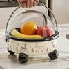Large Capacity Drain Fruit Serving Plate High Feet Flip Cover Table Fruit Tray Plastic with Handle Snack Tray Candy
