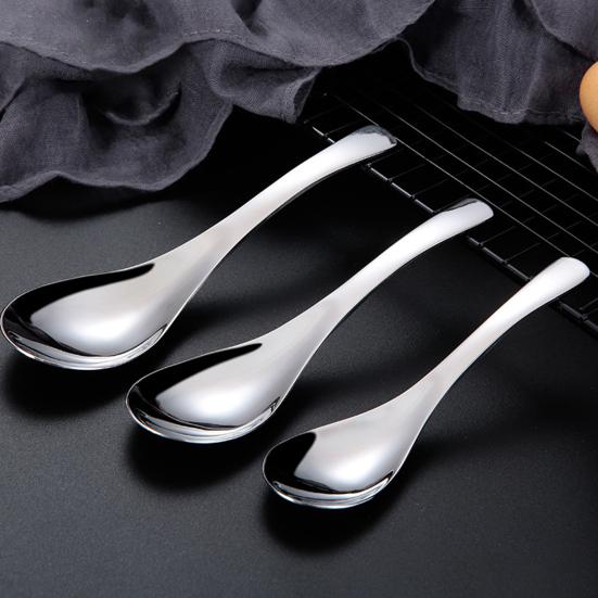 Ложка для супа, пищевая гладкая поверхность, удобная ручка, термостойкая длинная ручка, кухонная утварь, бытовая круглая