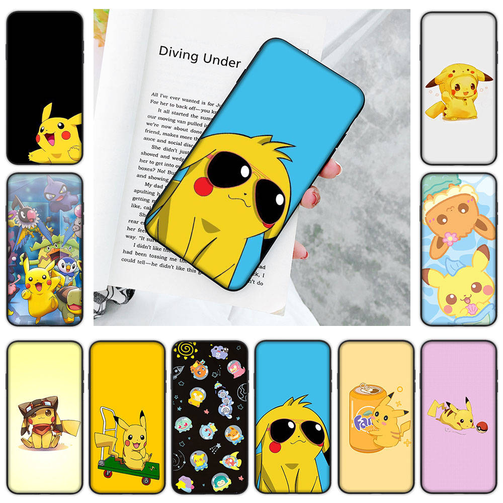 JP39 Pikachus Black Soft Case for Xiaomi Poco X6 X4 M5 M6 F5 F6 C65 C55 C50 C51 C40 Pro Redmi 14C A3X 13C 12C 11T 10A 9C Note 7 6 8A Plus