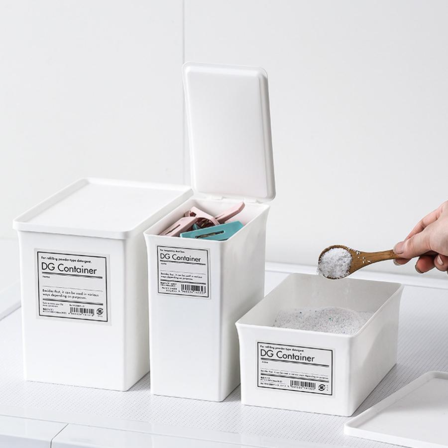 Ящик для хранения стирального порошка, размер ящика для хранения с крышкой, классифицированное японское пластиковое ведро