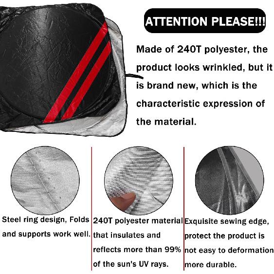 Front Windshield Sun Shade Fit For Dodge Charger Challenger Durango Journey Universal Fit To All Dodge Cars Foldable Sun Visor Protector Fit Dodge
