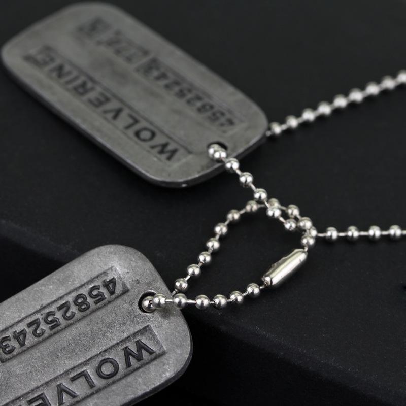 Movie X-Men Wolverine Military Card Necklace Pendant Fashion Superhero Logan Howlett Cosplay Periphery Necklaces