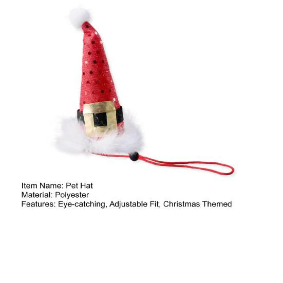Праздничная рождественская шапка для питомцев, красная рождественская шапка для кошек, шапка Санты с блестящими точками в горошек для кошек и собак, праздничный наряд, реквизит для фото