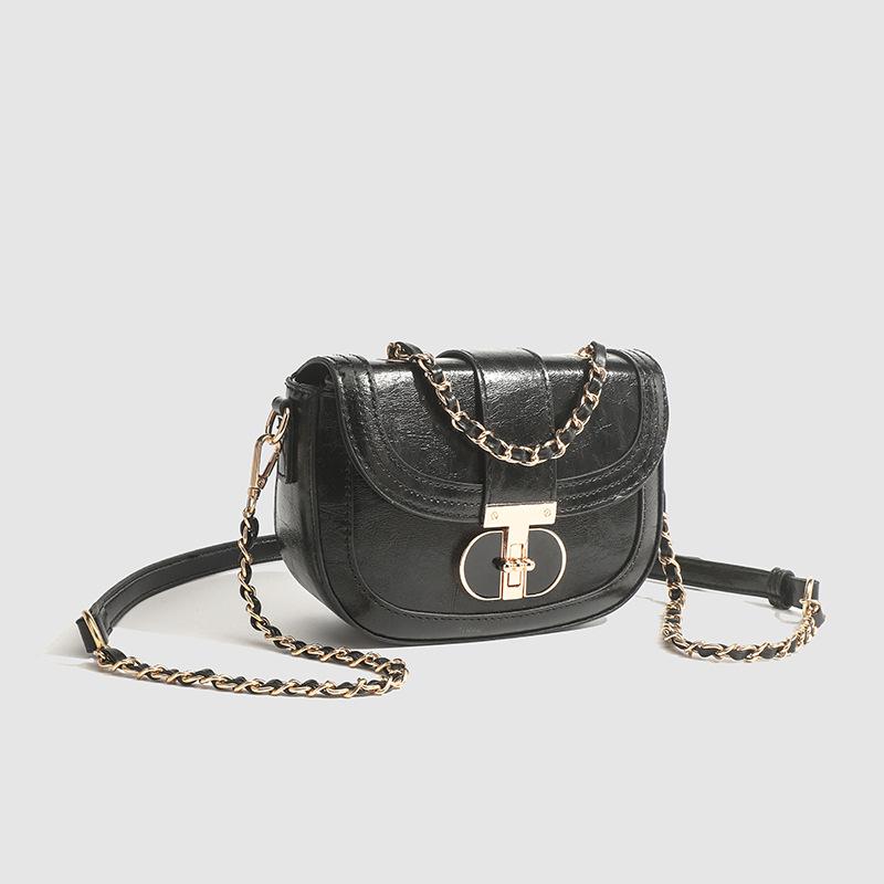 Fashionable Saddle Bag Crossbody Bag Commuting Bag Chain Versatile Shoulder Bag Carry