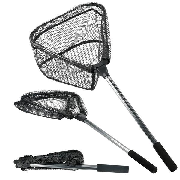 50cm Folding Fishing Brail Net Telescopic Fishing Landing Net Scoop Net Mini Stainless Steel Manual Fishing Brail Net