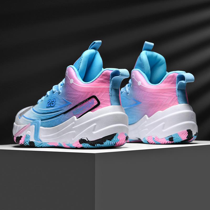 2025 New Shock-absorbing and Wear-resistant Actual Combat Mandarin Duck Basketball Shoes Men's and Women's Fashion Thick-soled Non-slip Casual Spo