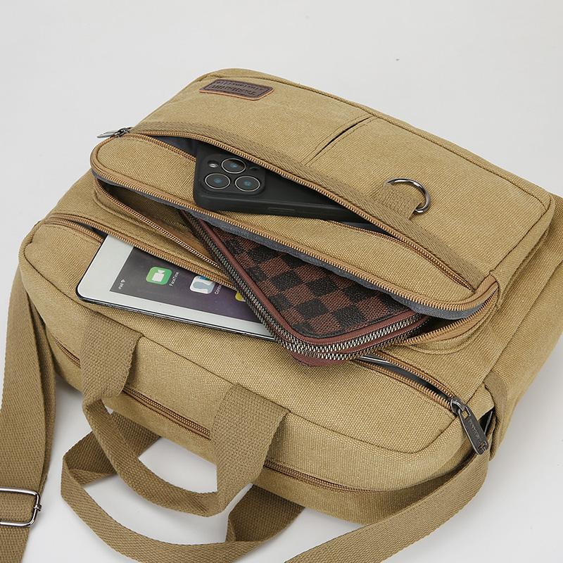 Men's Luxury Canvas Messenger Bag - High Quality Crossbody Shoulder Tote (Vintage Style Travel & Casual Handbag)