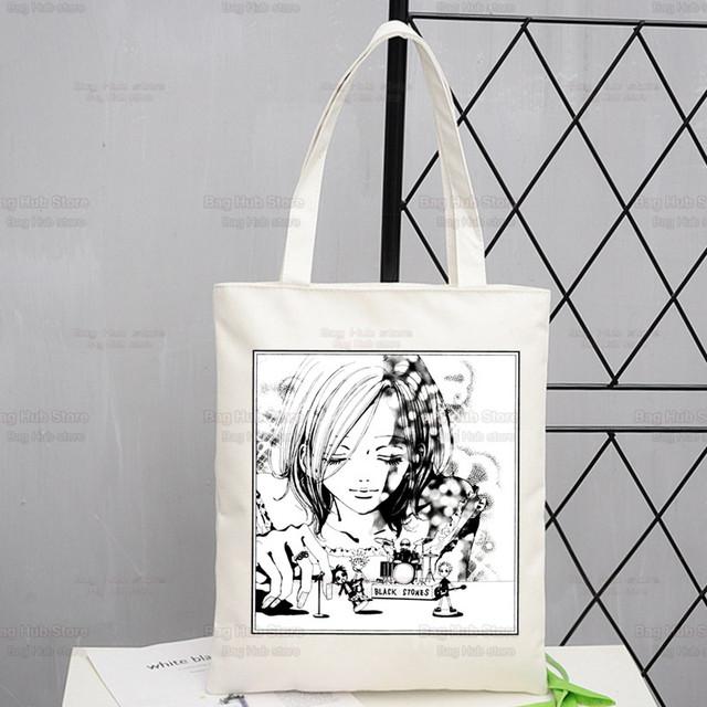 Нана Осаки Аниме Женская посылка Холст Сумка Манга Комацу Нана Сумки Сумки на плечо Повседневная сумка с черными камнями для покупок Сумка для девочек