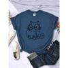 Cat Pattern Printing Women's T-shirt Personality Trend Casual Clothing Street Creative Tops Daily Fashion