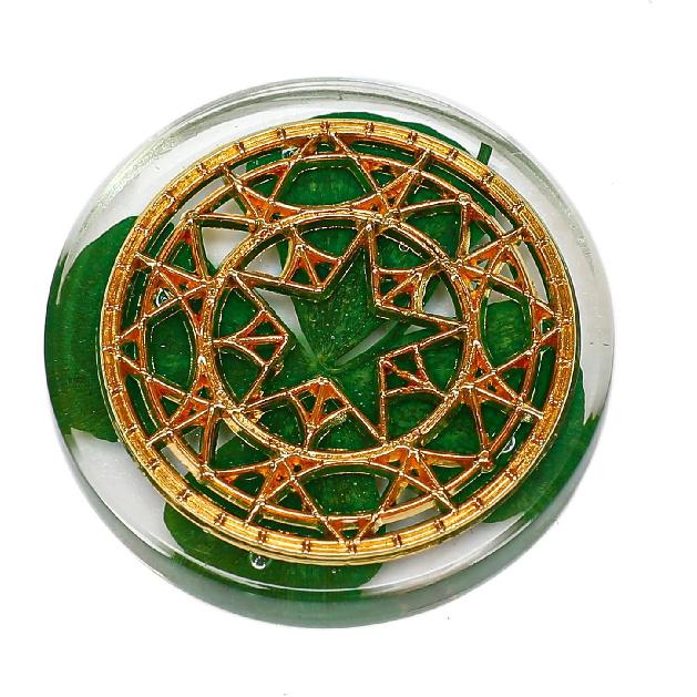 Real Four Leaf Clover Good Luck Pocket Token, Preserved, 1.25” (CLOVER01)