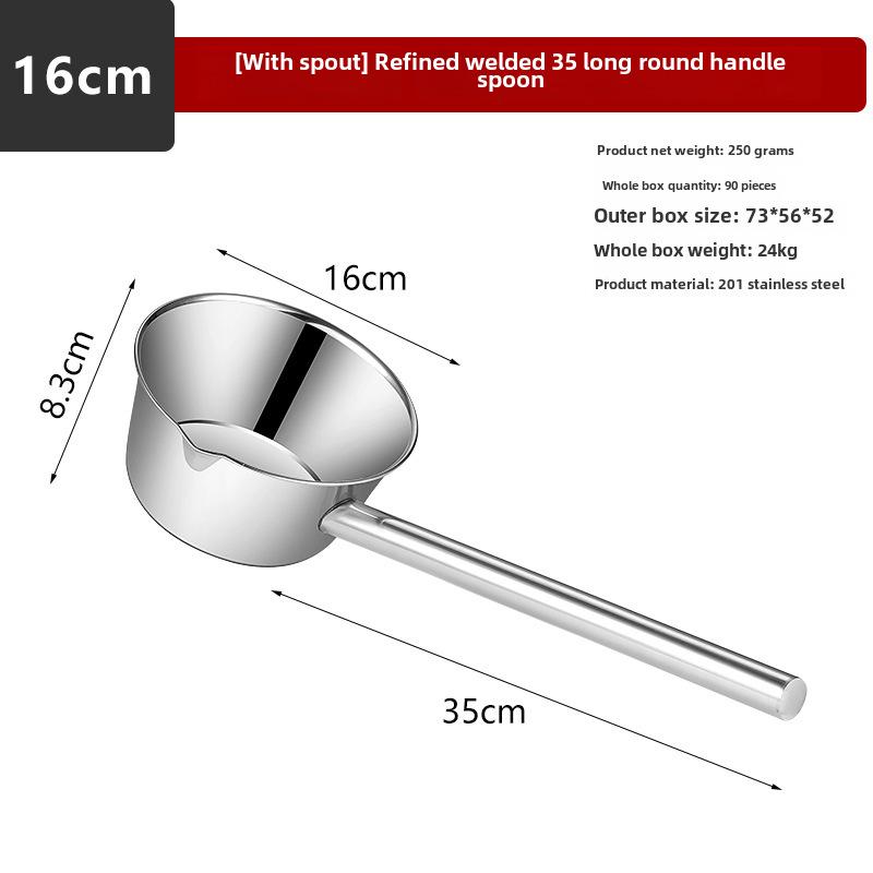 "Thickened Stainless Steel Non-Magnetic Kitchen Spoon: Ideal for Soup, Porridge, and Water"