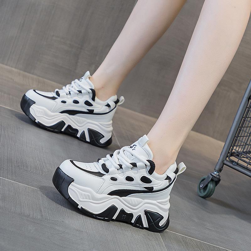 Inner Height-increasing Dad Shoes Women's Thick-soled Transparent Net Casual Fashion Sports Versatile Tide Muffin Women's Shoes