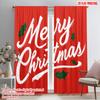 2pcs,2D Plane Printing Pattern Curtains Red and Green Polyester Fabric (without Rod) All Seasons Perfect for Living Room,