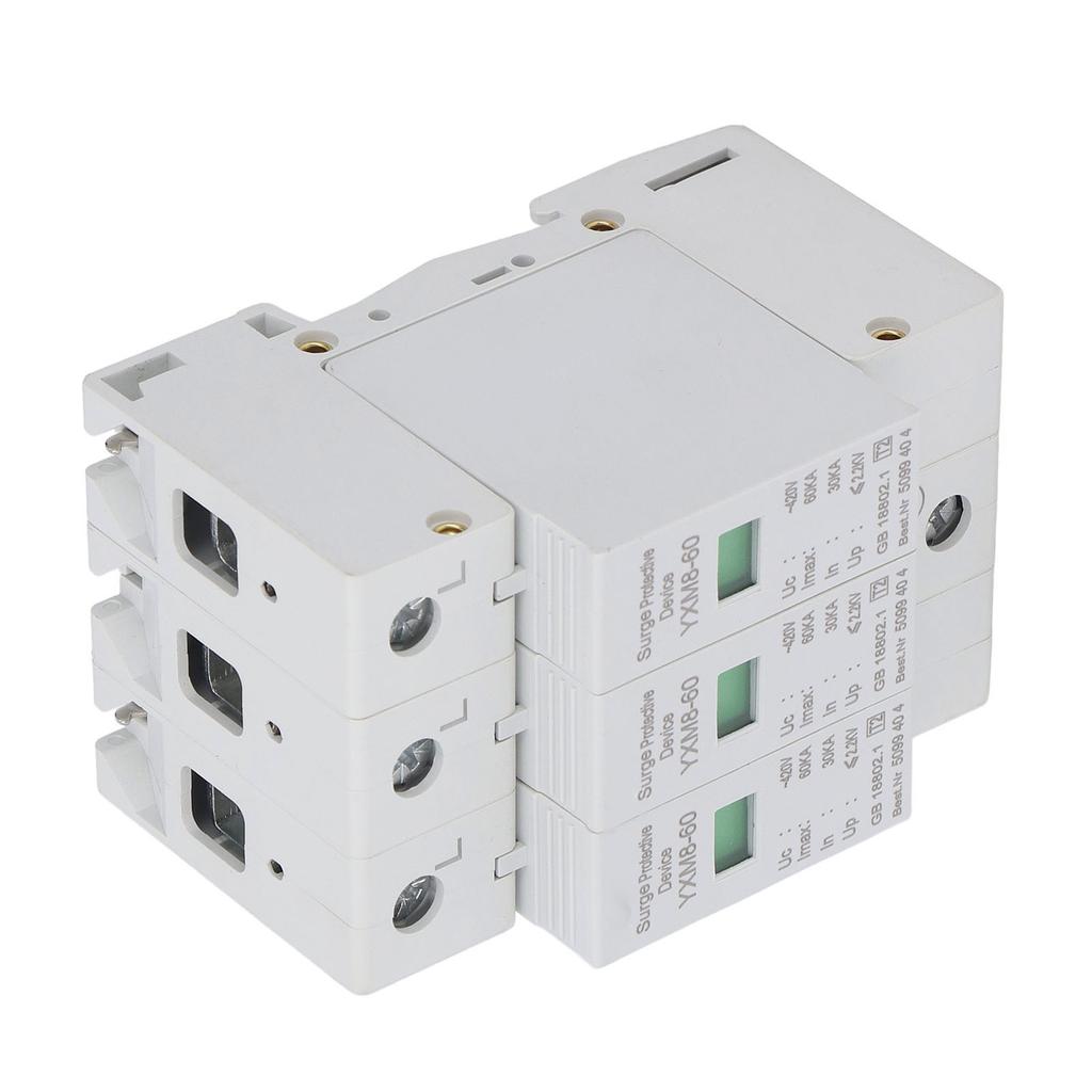 Устройство защиты от импульсных перенапряжений 3P Огнестойкий материал ПК Модуль защиты от перенапряжения Разрядник 60 кА 420 В