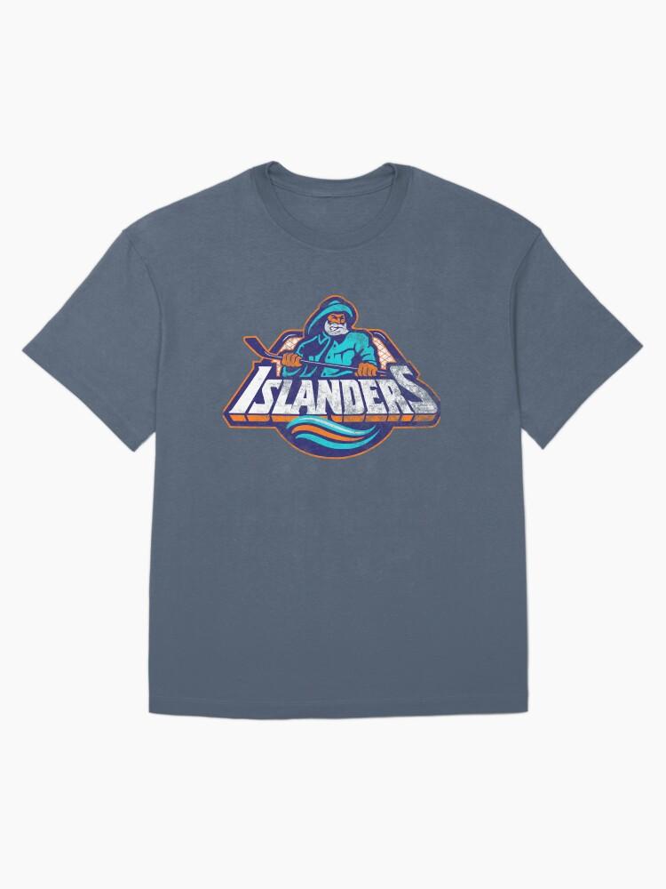 Логотип Islanders Fisherman НХЛ - Выцветший вид, большемерная унисекс футболка