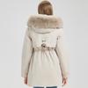Fashion Winter Coat Female Long Parkas Hooded Faux Fur Collar Detachable Sleeves Loose Thick Warm Women's Jackets