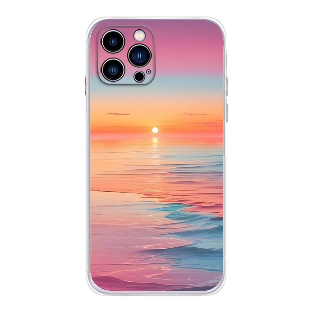 Силиконовый чехол для телефона 'Закат' для iPhone 16,15,Pro,Max,14,Plus,13,12,11,E Mini Air,17,Pro Защита от падения Чехол TPU