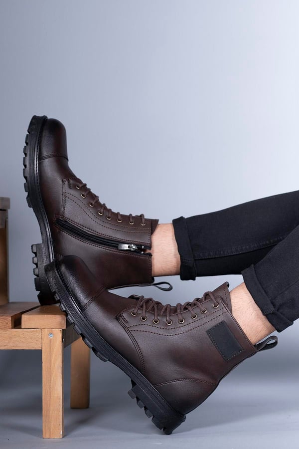 Мужские ботильоны. Ботинки на нескользящей подошве с боковой молнией для мужчин. Зимние мужские ботинки.