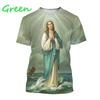 Easter Virgin Mary Goddess of Mercy 3D Print T-Shirt Christian Blessed Jesus God Tee Female Style Clothing Short Sleeve Tops Tee