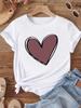 (Asian Size) Women Love Heart Sweet Trend 90s Short Sleeve Fashion Clothing Casual Tshirt Female Print Lady Tee Top Graphic T-shirts