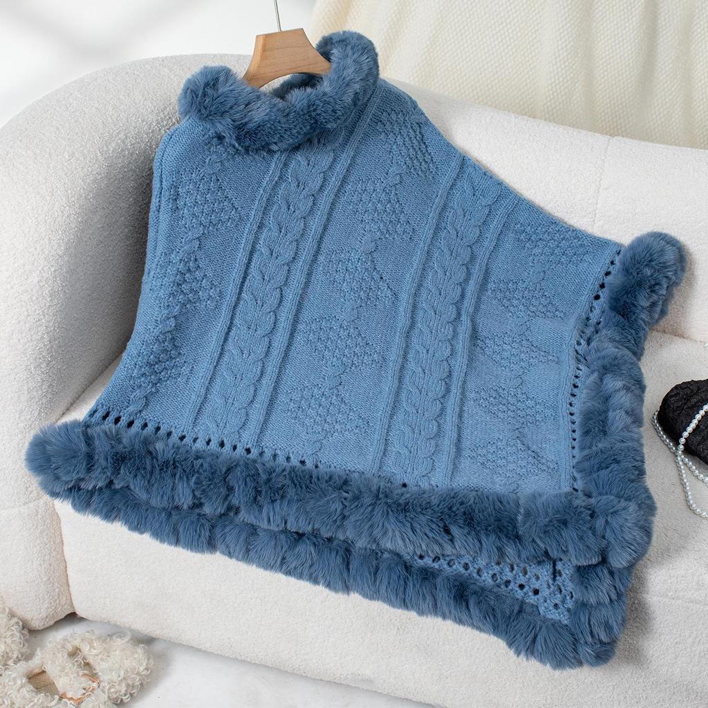 Осень и Зима Женский Однотонный Свободный Кардиган-Плащ Кросс-Боди с Рукавами Летучая Мышь Трикотаж Свитер со Стойкой Воротником