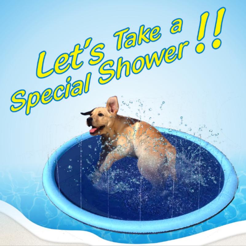Утолщенный коврик-распылитель для домашних животных Нескользящий коврик, разработанный для домашних животных, для улицы, для собак и детей, Складной коврик-распылитель, Складной бассейн для собак и домашних животных, Складной, Для чистки