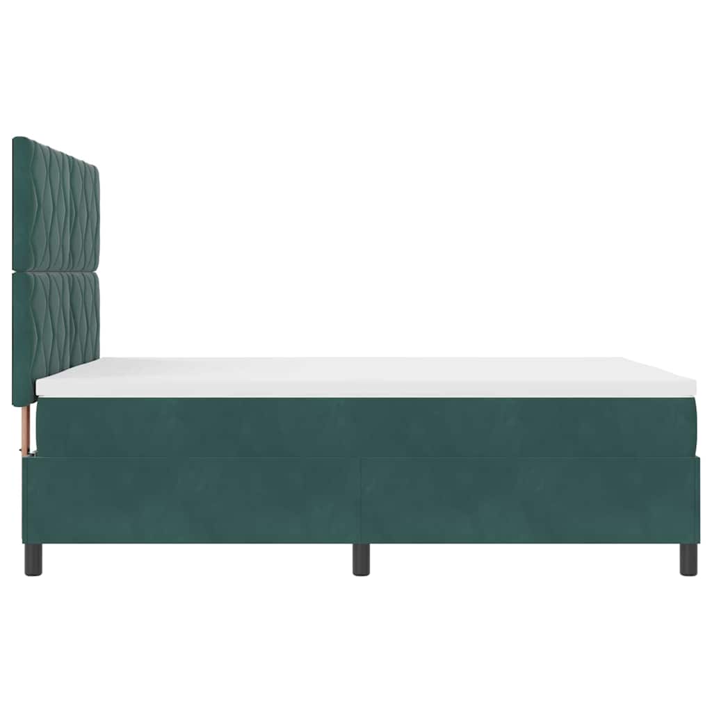 Boxspring Bed with Headboard Dark Green 160 x 200 cm Velvet