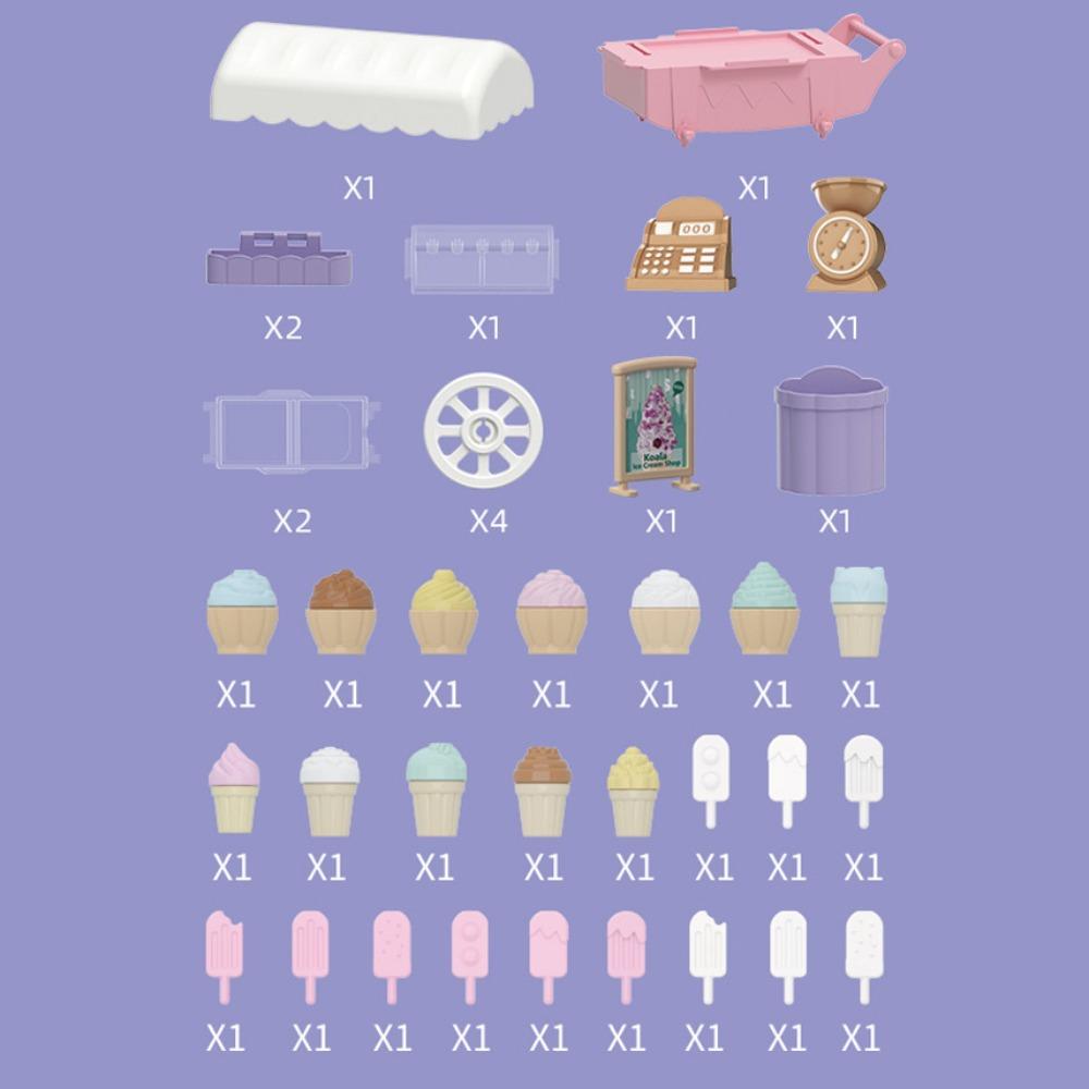 Luminous Ice Cream Truck Toy Colorful Children's Food Stand Truck Toy Mini Bread Truck  Doll House