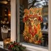 Static Cling Stickers for Glass 2027 Russian Happy New Year Rams Window Sticker, Decorative PVC Decal, Non Adhesive Bedroom Easy to Remove Waterproof