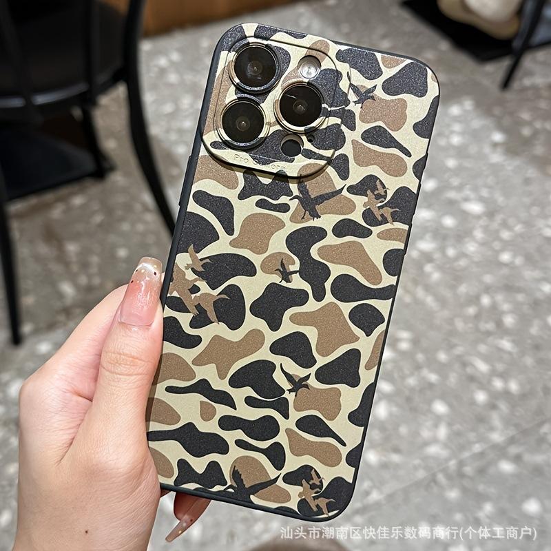 Камуфляжный пятнистый чехол подходит для iPhone 11/12/13/14/15/16 Pro Max, чехол для iPhone 17 Pro является противоударным