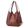 Women Solid Color Bag Vintage Shoulder Bag Large Capacity Handbag