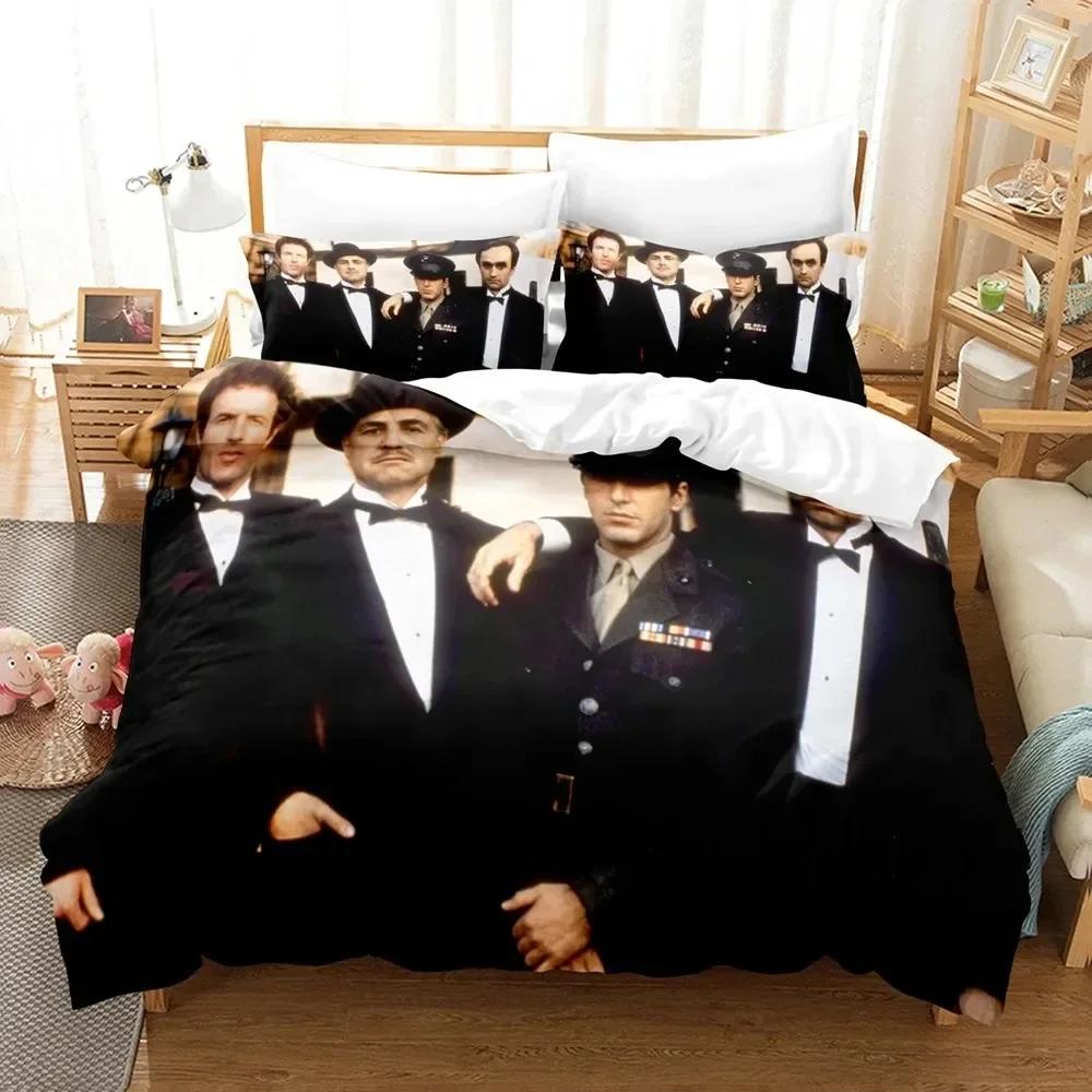 Комплект постельного белья «Крестный отец» с 3D-печатью Пододеяльник Комплект для кровати Покрывало Наволочка Одеяло Размер кинг-сайз и квин-сайз Комплект постельного белья для мальчиков и взрослых