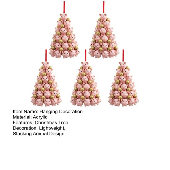 Подвеска-пирамидка с животными, Подвеска на новогоднюю елку с животными, 2D акриловое подвесное украшение для рождественской елки, брелок для рюкзака, для автомобиля