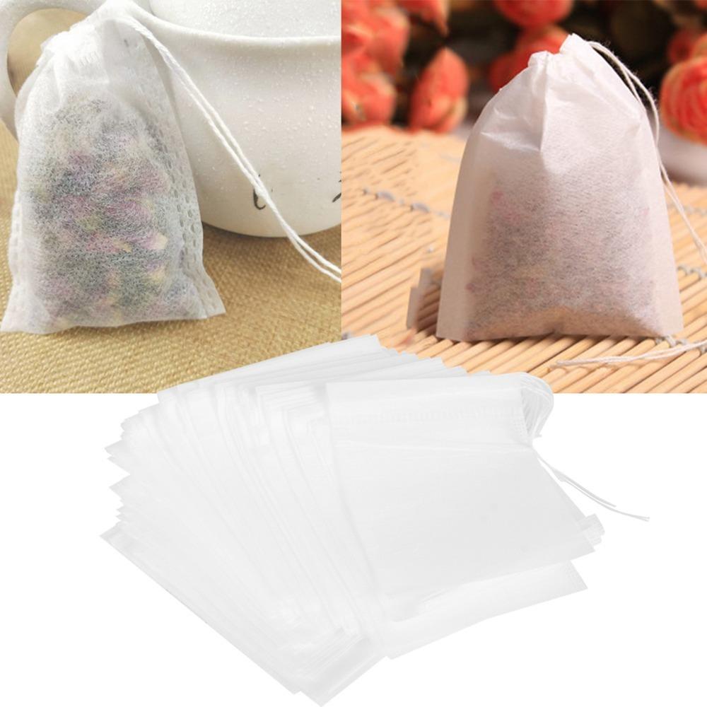 100Pcs Set Disposable Tea Filter Bags Corn Fiber Tea Strainer Tea Bags Loose Leaf Tea