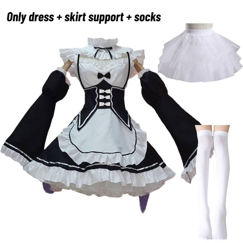 Элегантный Re:Zero Начать жизнь в другом мире Близнецы Рэм/Рем Универсальное косплей платье горничной с подходящим головным убором