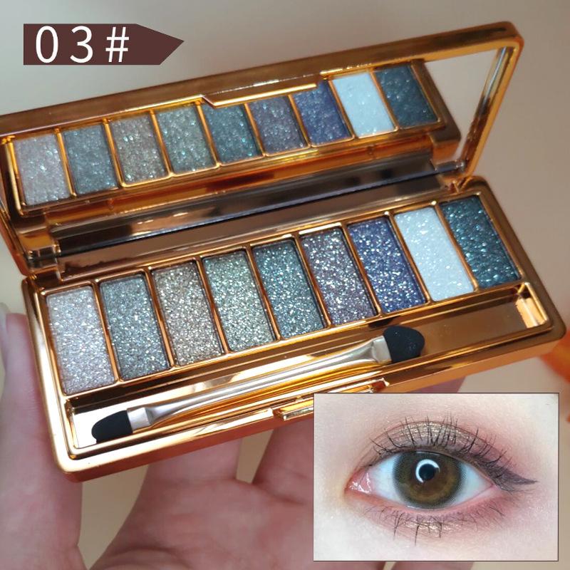 9 Color Eye Shadow Fine Shimmering Pearly Shimmering Super Shimmery Mashed Potato Texture Eye Shadow