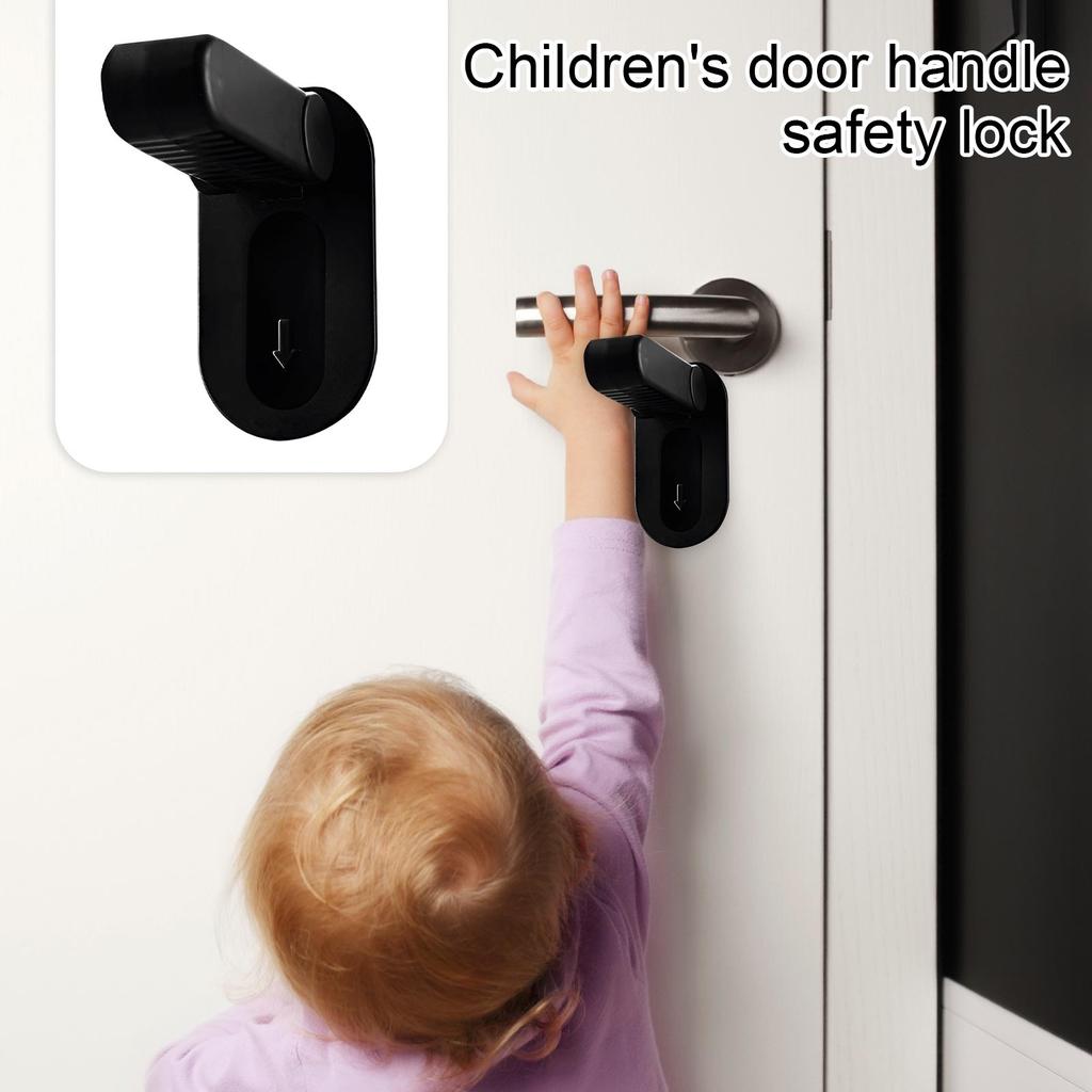 Child Safety Door Handle Lock No Drilling Required Adjustable Security Lock for Cabinets Drawers and Doors Easy Installation and Durable Material