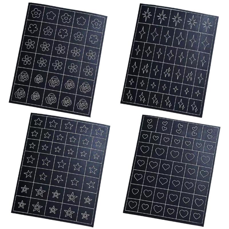 Hallow Star Heart Butterfly Nail Forms Fringe Tip Guides Sticker Diy Nail Art Tips Stickers Stencil Strips Manicure Tool Salon