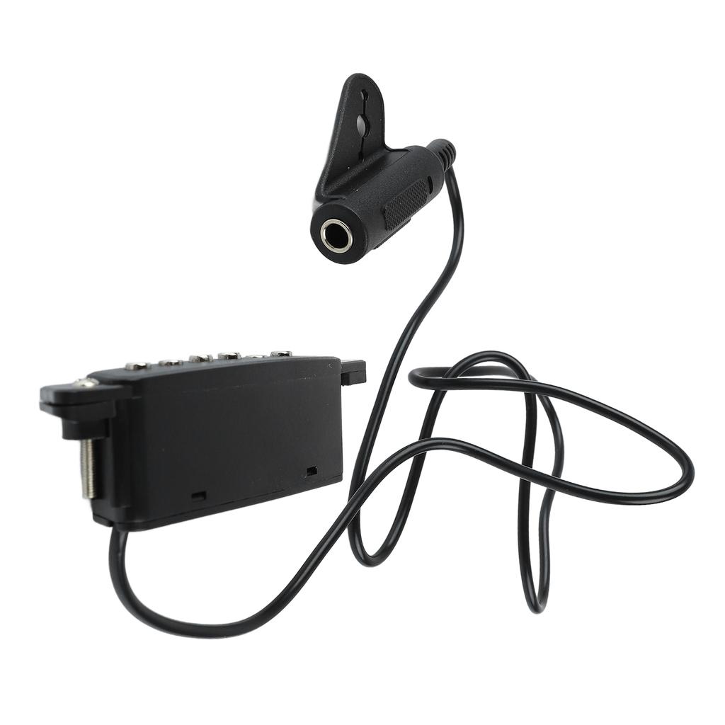 Звукосниматель с 6 отверстиями для резонаторного отверстия, черный, регулируемый звукосниматель для гитары с отверткой, аксессуар для фолк-акустики