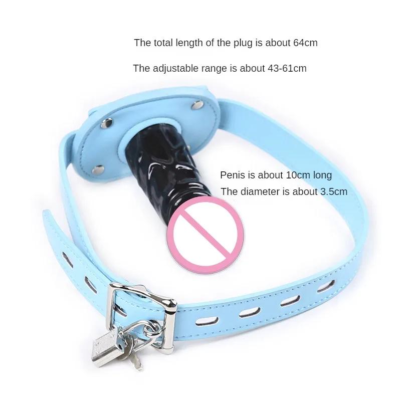 Open Mouth Gag, Penis Plug Oral Dildo Mouth Gag SM Bondage Restraints Sex Adult Game Toys for Couples